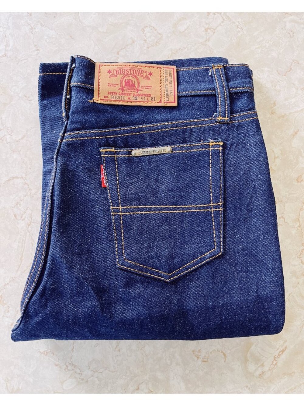 NWOT VTG 70s Big Stone Sz 33x30 Dark Wash Japanese Denim BB610
